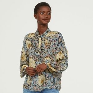 Floral Button Down Shirt - Blue and Yellow